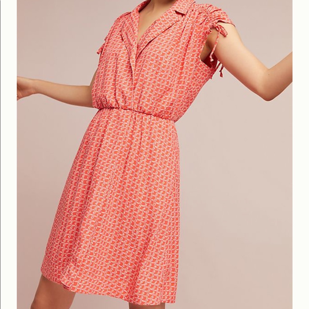 🌅 Anthro {Maeve} Orange Collared Dress🧡